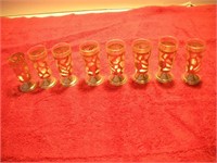 8 Sterling Silver Shot Glassses, 2 1/2 inches Tall