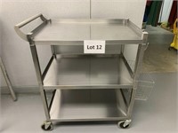 Stainless Steel 3 Shelf Cart on Casters