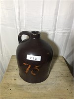 222 Antique Brown Stoneware Whiskey Jug
