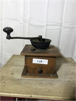 238 Antique Wood Coffee Mill/Grinder Dovetail