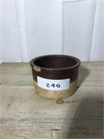 240 Stoneware Brown Top Butter Crock- Chip Top