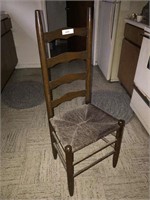 Lot #265 Brown Woven and Wicker Wood Chair