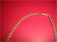 14 Karat Gold Necklace  20 Inches Long