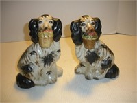 Pair Of Staffordshire Dog Figurines  8 Inches