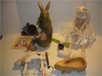 Collectable Bunny Knick Knacks W/Wooden