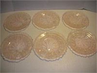 (6) Pink Glass Dishes