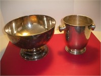 Silver Plate Punch Bowl & Ice Bucket