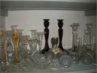 Glass Candle Holders (Contents of Shelf)