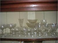 Etched Glassware (Contents of Shelf)
