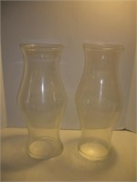 Pair of Glass Hurrican Candle Holders, 18 in.