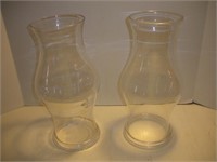 2 Glass Hurrican Candle Holders, 14 in. Tall