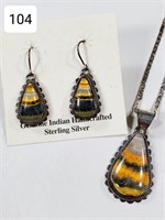 Sterling Bumble Bee Jasper Jewelry Set