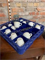 Restaurantware coffee cups in crate