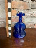 Cobalt blue glass violin bottle - root starter
