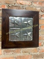 Framed star embossed tin ceiling tile