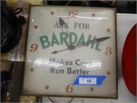 Vintage "Ask for Bardahl" clock from Pam Clock Com