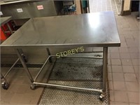 4' x 30" Mobile S/S Work Table