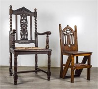 Convertible Gothic & Renaissance Revival Chairs