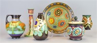 6 Piece Gouda & Gouda Style Art Pottery Grouping
