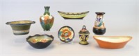 8 Piece Gouda & Gouda Style Art Pottery Grouping