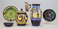 6 Piece Gouda Art Pottery Grouping