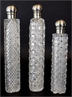 3 Asprey London Sterling & Cut Glass Perfumes