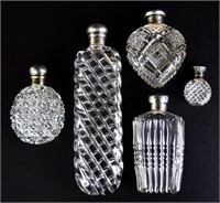 5 Sterling & Cut Glass Perfumes