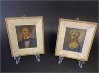 Pair of Hand Painted Portrait Miniatures