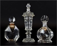 3 Baccarat Crystal Perfume Bottles