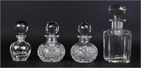 4 Cut Glass & Crystal Perfume Bottles