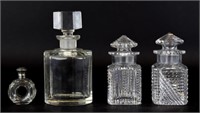 4 Crystal Perfume Bottles