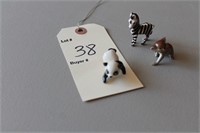 Vintage Miniature Figurines, zebra, panda, koala
