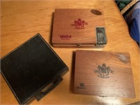 3 Cigar Boxes and Contents