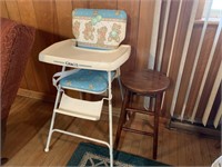 Graco High Chair and Wooden Stool
