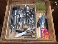 Flatware and Contents of Drawer