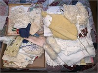 Doilies, Hand-Stitched Handkerchiefs, Bonnets, Etc