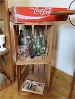 Vintage Coca Cola Crate, Bottles, Homer Box