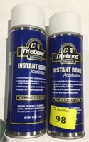 Two cans of TiteBond adhesive accelerant