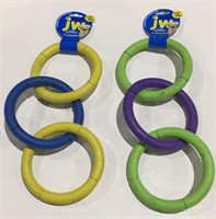 Two rubber chain dog toys