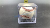 TOM SELLECK AUTOGRAPHED BASEBALL WITH CASE