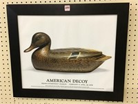 Framed Adv. American Decoy -Peoria Riverfront