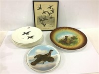 Group Including 6 Duck Design Plates by Lynn