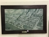 Old Framed Painting-The Airplane View of the