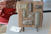 Vintage Chocolate Molds mounted on Reclaimed wood
