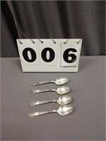 Lot of 4 Matching Sterling Silver Spoons