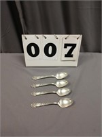 Lot of 4 Matching Sterling Silver Spoons