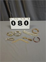 Lot of Costume Jewelry - Gold Colored Bracelets