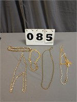 Lot of Costume Jewelry - Gold Colored Necklaces