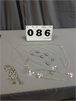 Lot of Costume Jewelry - Silver Colored Necklaces