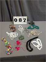 Lot of Costume Jewelry - Colored Necklaces